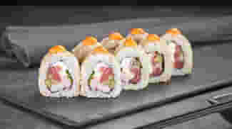 Блюдо Креветка с тунцом меню Суши Мастер Креветка с тунцом меню Суши Мастер