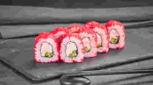 Блюдо Калифорния каппа маки с икрой меню Суши Мастер Калифорния каппа маки с икрой меню Суши Мастер