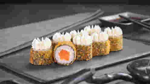 Блюдо Лосось темпура меню Суши Мастер Лосось темпура меню Суши Мастер