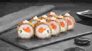 Блюдо Лосось фри темпура меню Суши Мастер Лосось фри темпура меню Суши Мастер