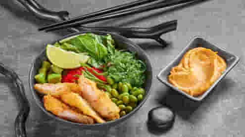 Блюдо Поке с креветкой панко меню Суши Мастер Поке с креветкой панко меню Суши Мастер