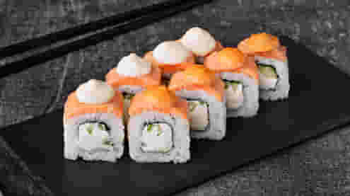 Блюдо Филадельфия лайт запеченная меню Суши Мастер Филадельфия лайт запеченная меню Суши Мастер