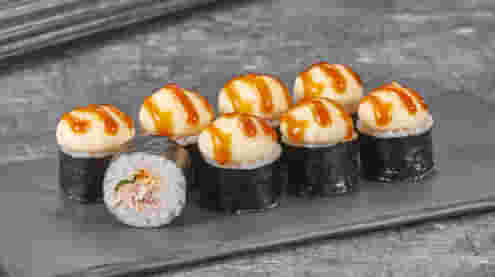 Блюдо Маки бекон запеченный меню Суши Мастер Маки бекон запеченный меню Суши Мастер