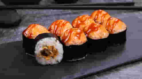 Блюдо Маки мидии запеченный меню Суши Мастер Маки мидии запеченный меню Суши Мастер