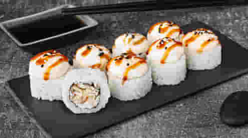 Блюдо Нежный с угрем запеченный меню Суши Мастер Нежный с угрем запеченный меню Суши Мастер