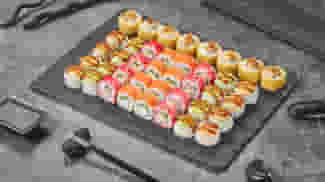 Блюдо Сет Вкусный выбор меню Суши Мастер Сет Вкусный выбор меню Суши Мастер