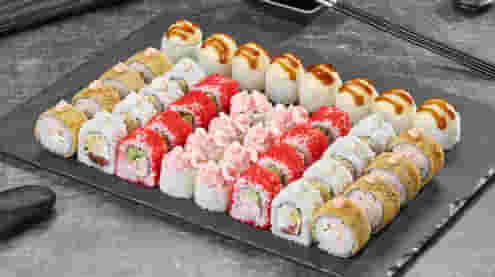 Блюдо Сет Пальчики оближешь меню Суши Мастер Сет Пальчики оближешь меню Суши Мастер